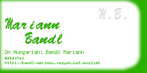 mariann bandl business card